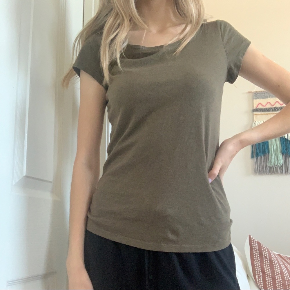Olive green fitted tee